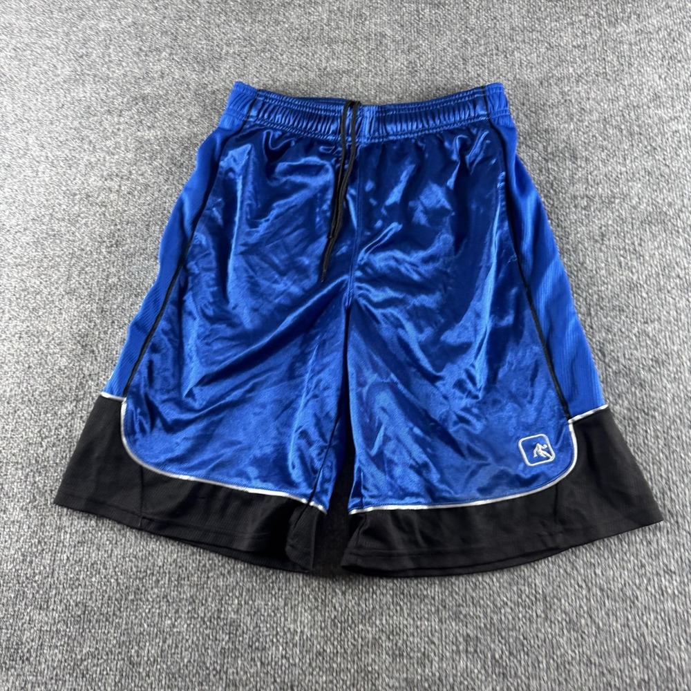 AND1 Shorts Mens S Blue Black Dazzle Baggy Shiny Silky Athletic Basketball Y2K